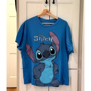 Disney Lilo & Stitch T-Shirt Top Adult Womens Size Large Blue Cotton Shirt